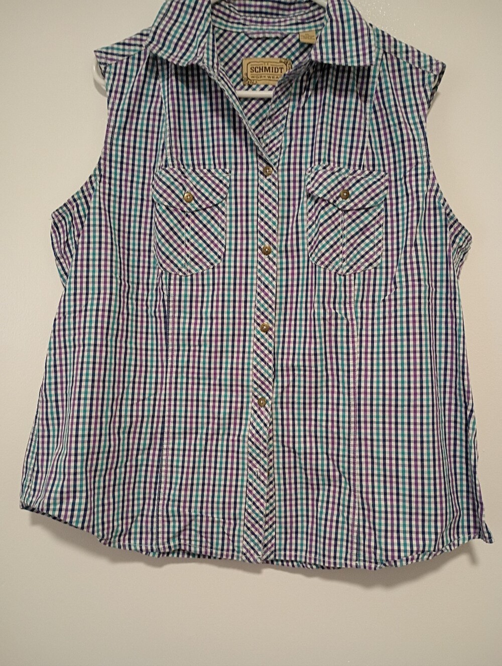 Schmidt Women's Size XL Sleeveless Button Up Shirt